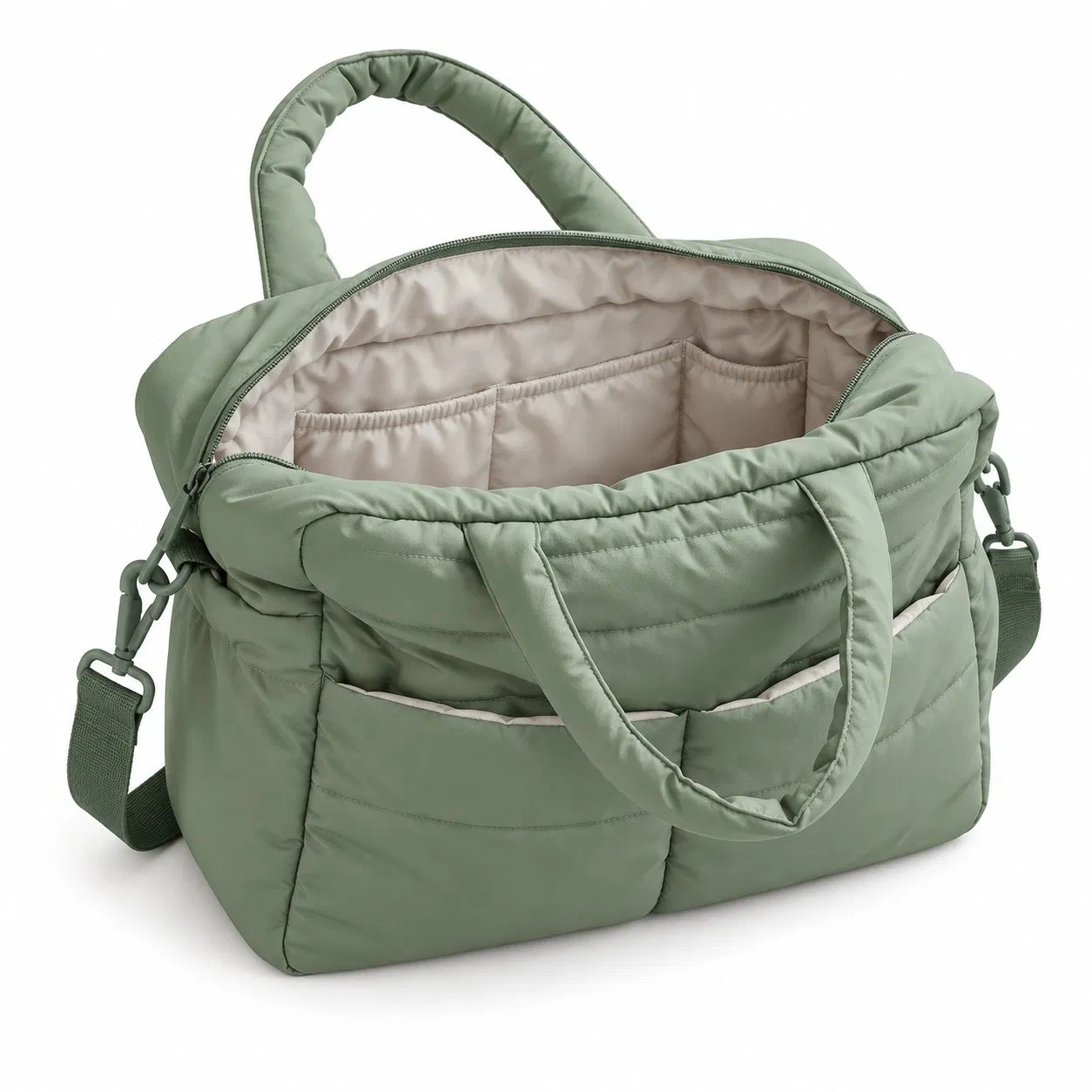 Custom Logo Puffy Diaper Tote Bag with Shoulder Strap