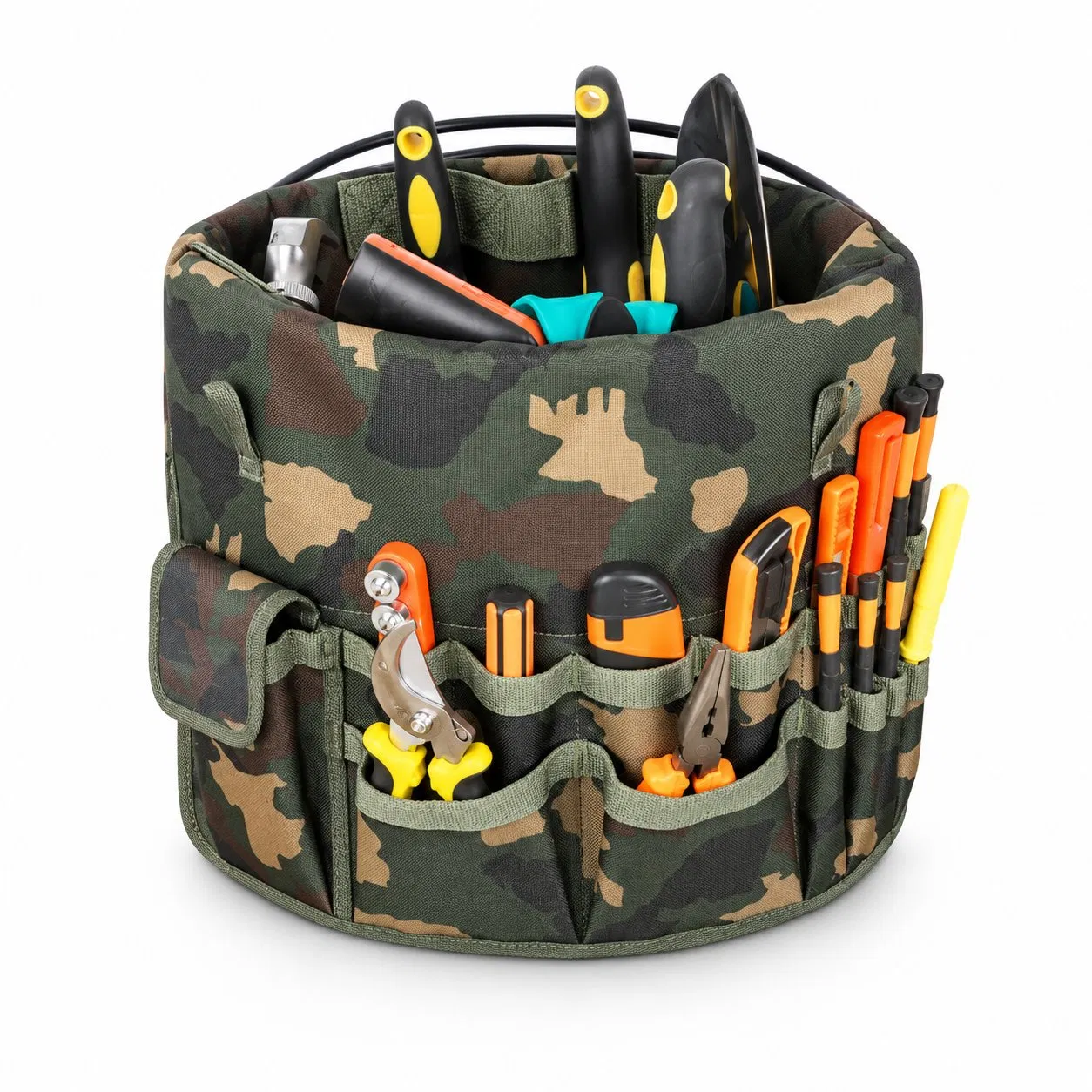 Custom Logo Garden Bucket Tool Organizer with Multi Pocket Storage