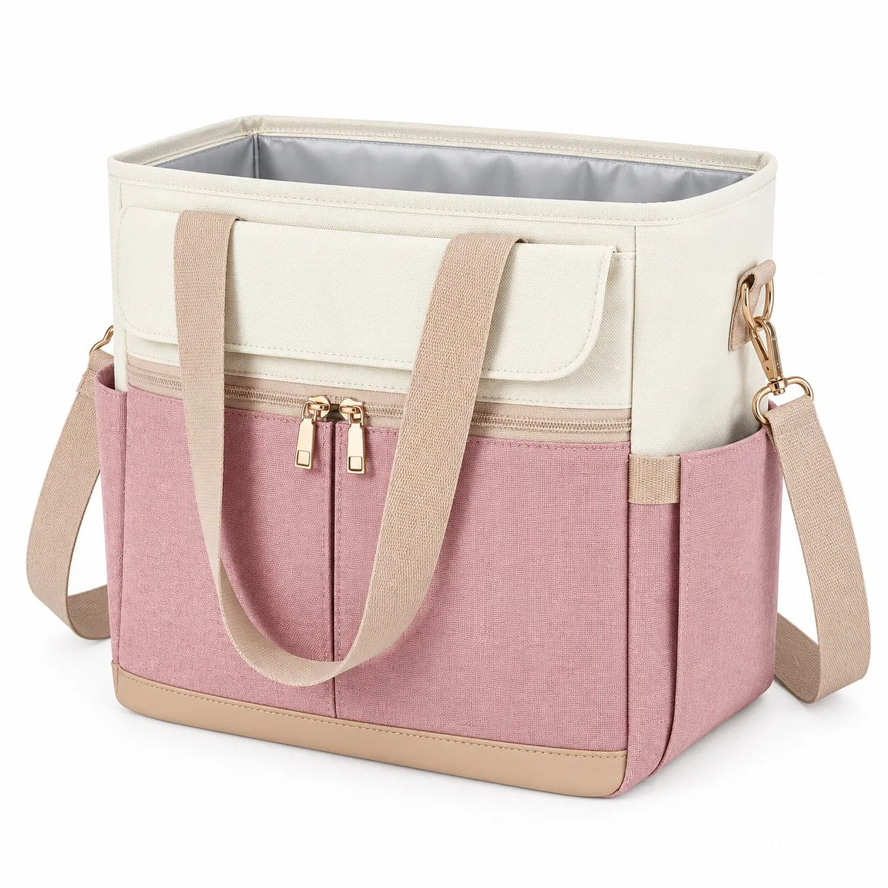Custom Logo Insulated Lunch Cooler Tote Bag with Shoulder Strap