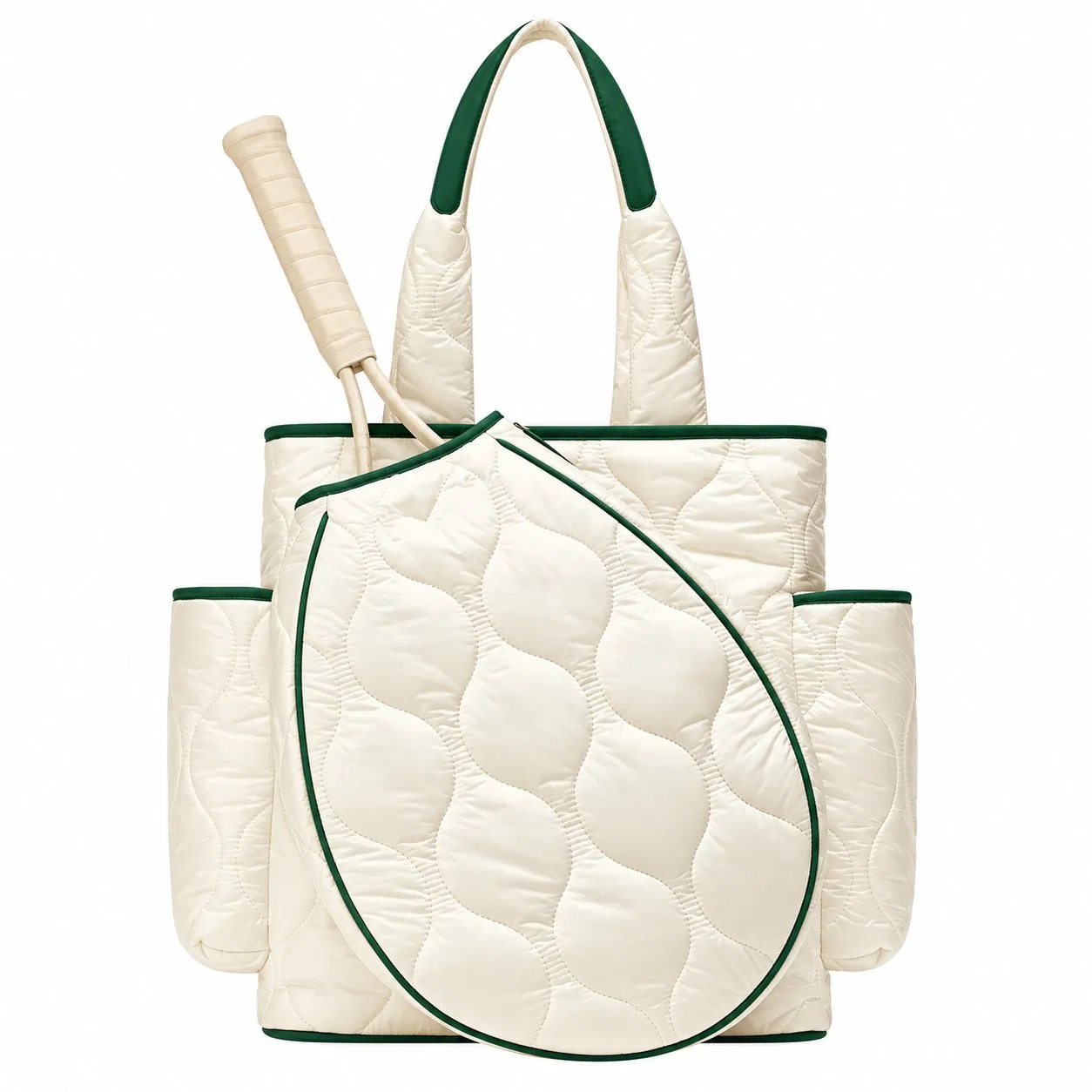 Custom Logo Quilted Nylon Pickleball Paddle Racket Tote Bag
