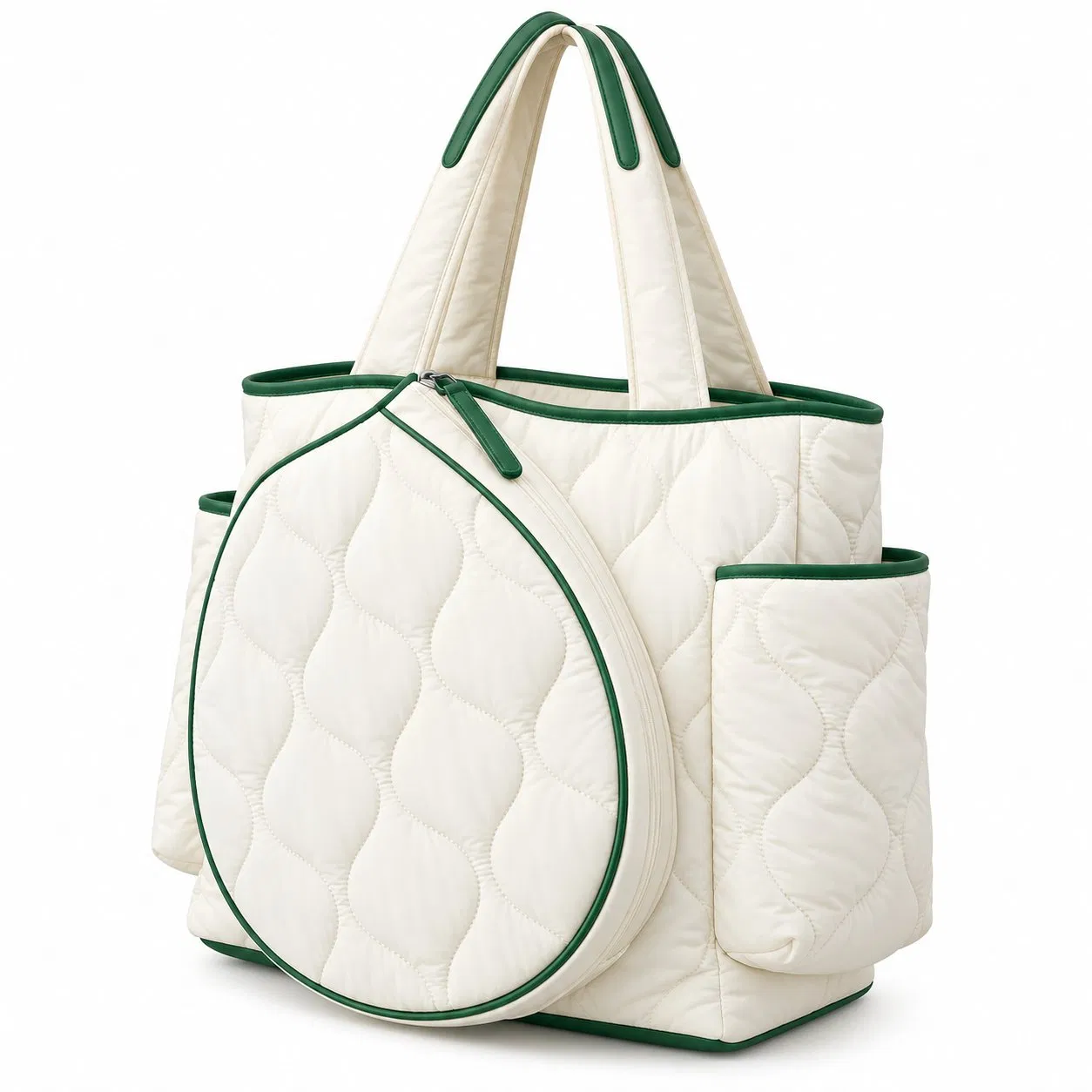 Custom Logo Quilted Nylon Pickleball Paddle Racket Tote Bag