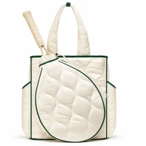 Custom Logo Quilted Nylon Pickleball Paddle Racket Tote Bag