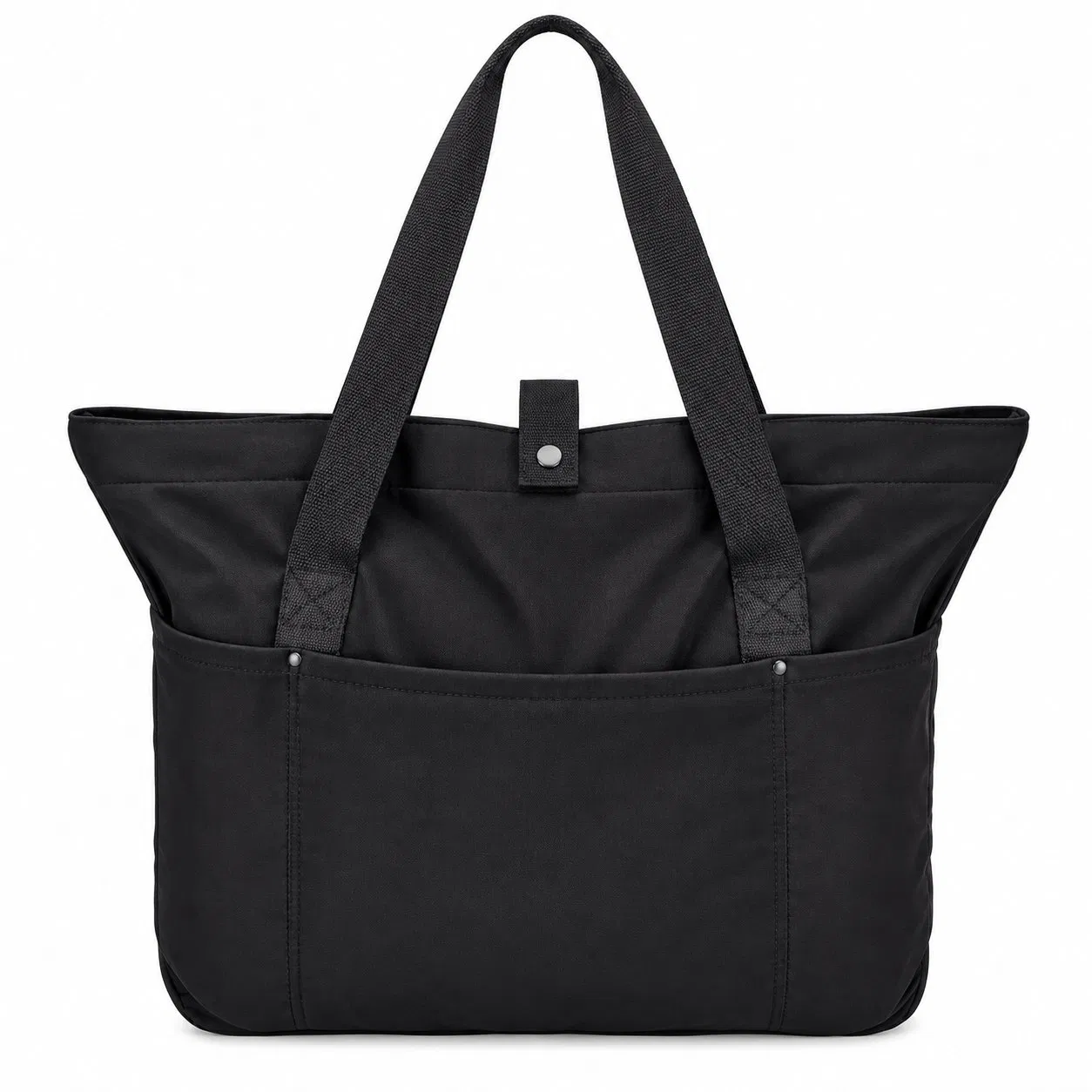 Custom Nylon Women Shoulder Tote Bag with Front Storage Pockets