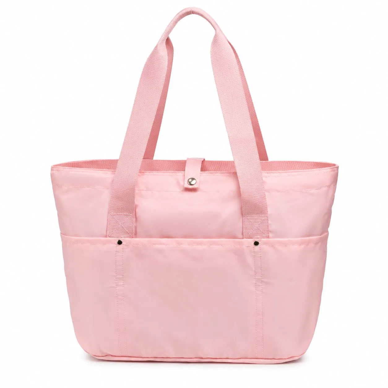 Custom Nylon Women Shoulder Tote Bag with Front Storage Pockets