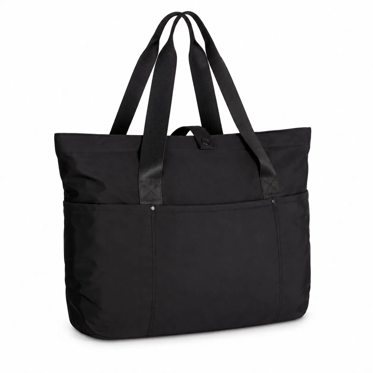 Custom Nylon Women Shoulder Tote Bag with Front Storage Pockets