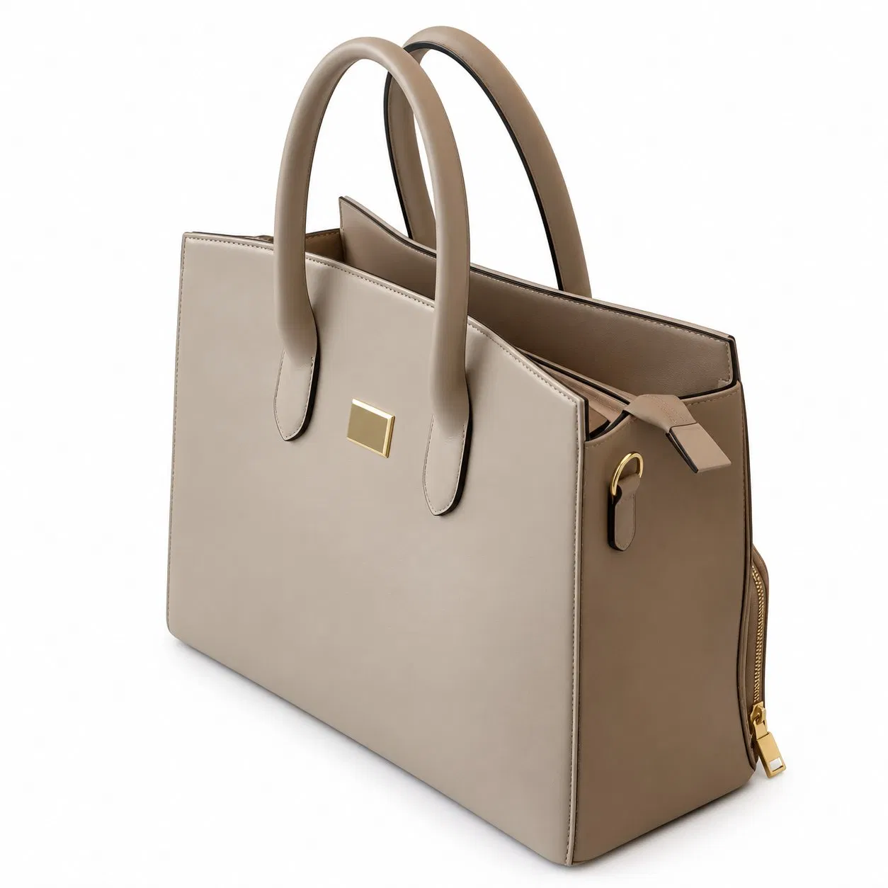 Custom Logo Leather Look Insulated Lunch Cooler Tote Handbag