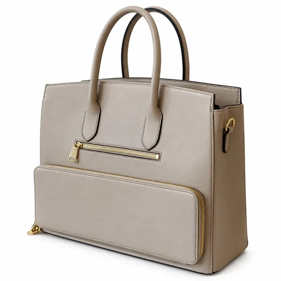 Custom Logo Leather Look Insulated Lunch Cooler Tote Handbag