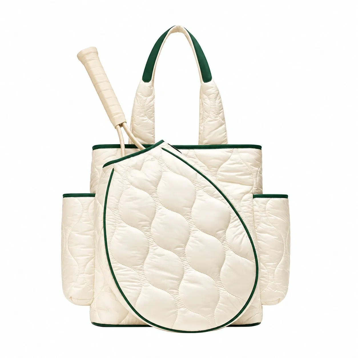 Custom Logo Quilted Puffer Racket Pickleball Paddle Carry Tote Bag