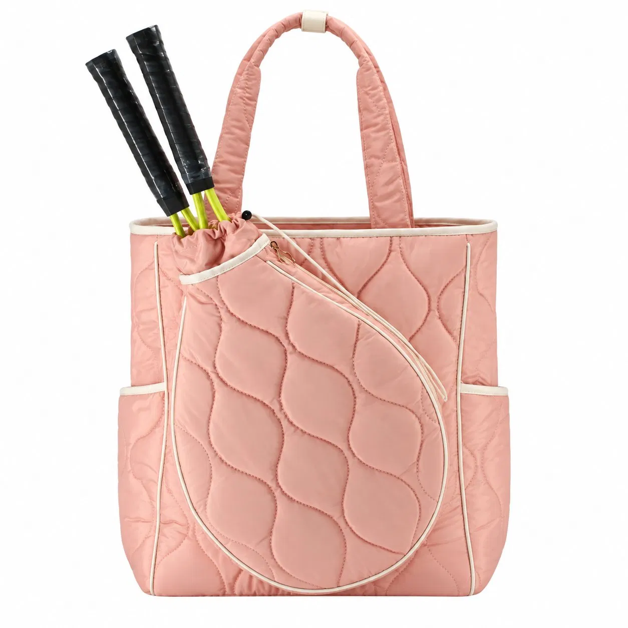 Custom Logo Quilted Puffer Racket Pickleball Paddle Carry Tote Bag