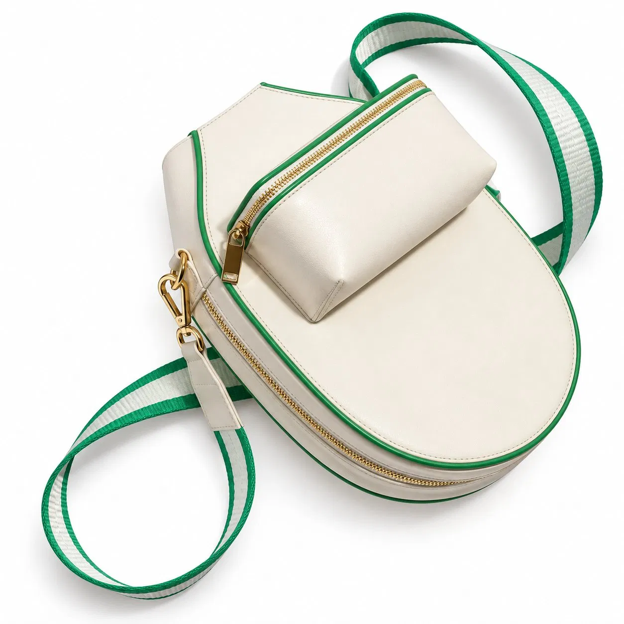 Custom Faux Leather Pickleball Paddle Carry Bag with Shoulder Strap