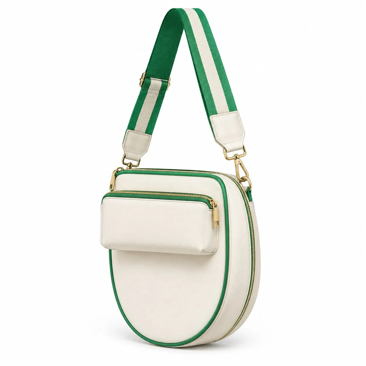 Custom Faux Leather Pickleball Paddle Carry Bag with Shoulder Strap