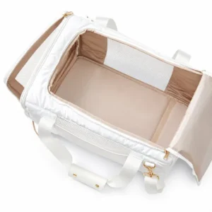 Custom Quilted Polyester Pet Carrier with Mesh Sides and Removable Washable Cushion