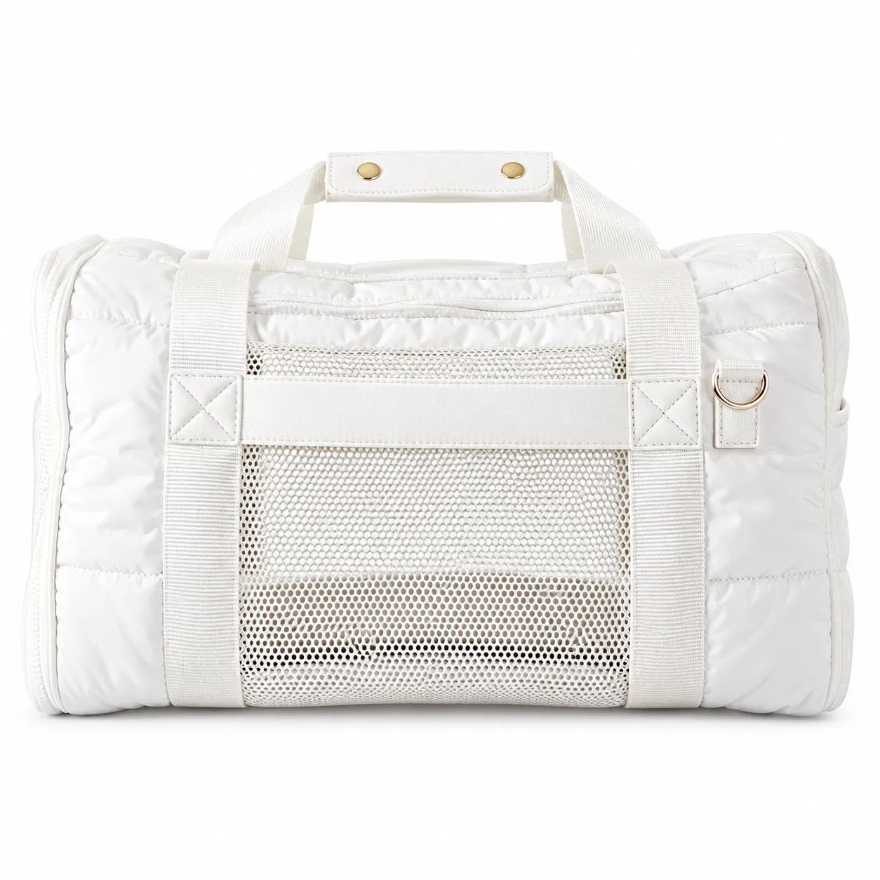 Custom Quilted Polyester Pet Carrier with Mesh Sides and Removable Washable Cushion
