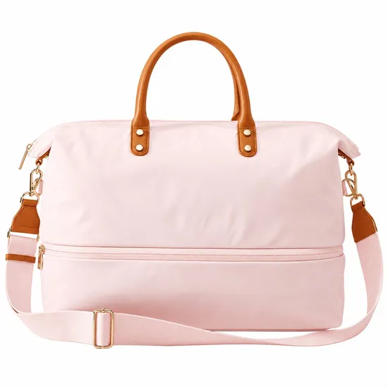 Custom Expandable Travel Tote with Trolley Sleeve and Adjustable Crossbody Strap