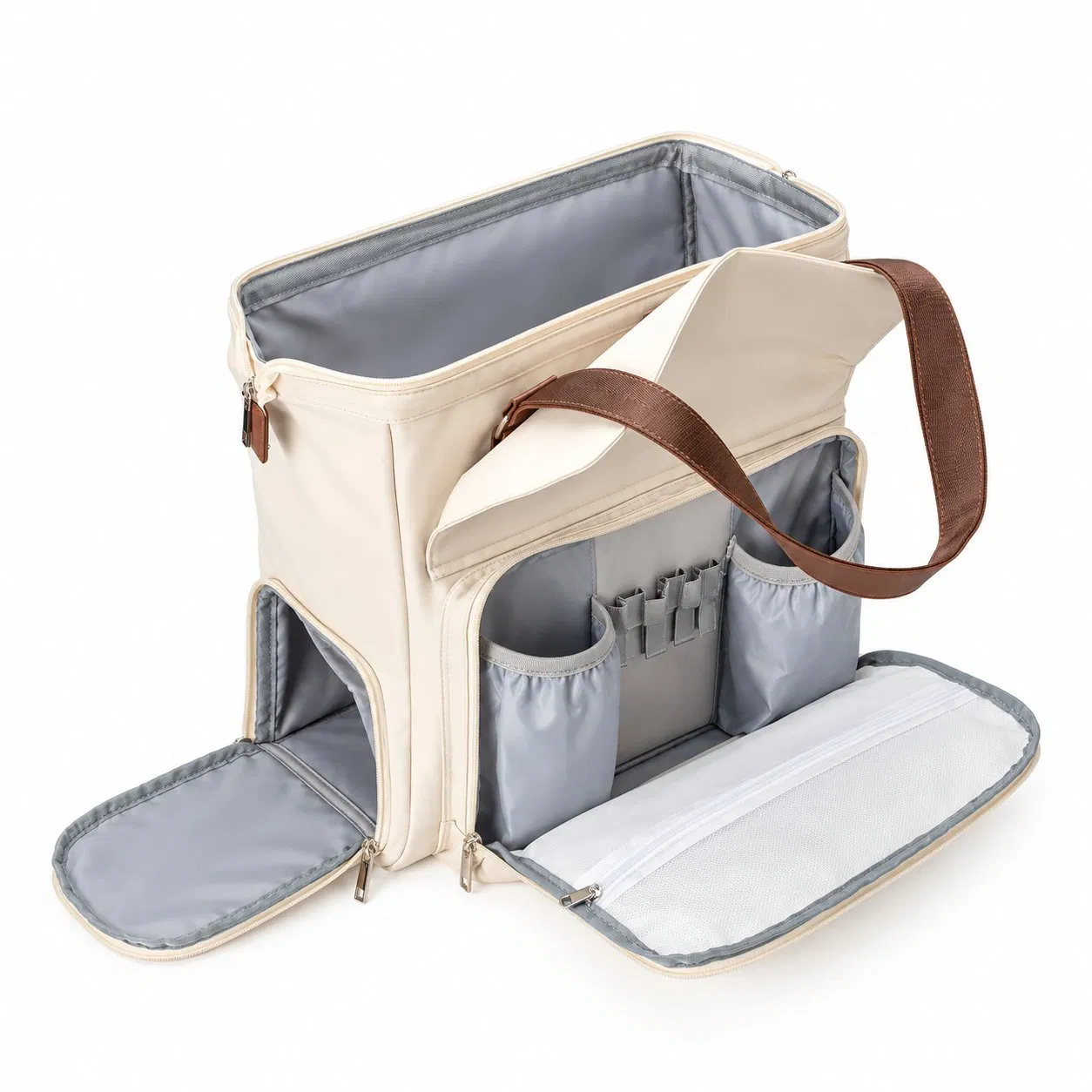 Custom Diaper Backpack with Zipper Closure and Baby Essentials Storage