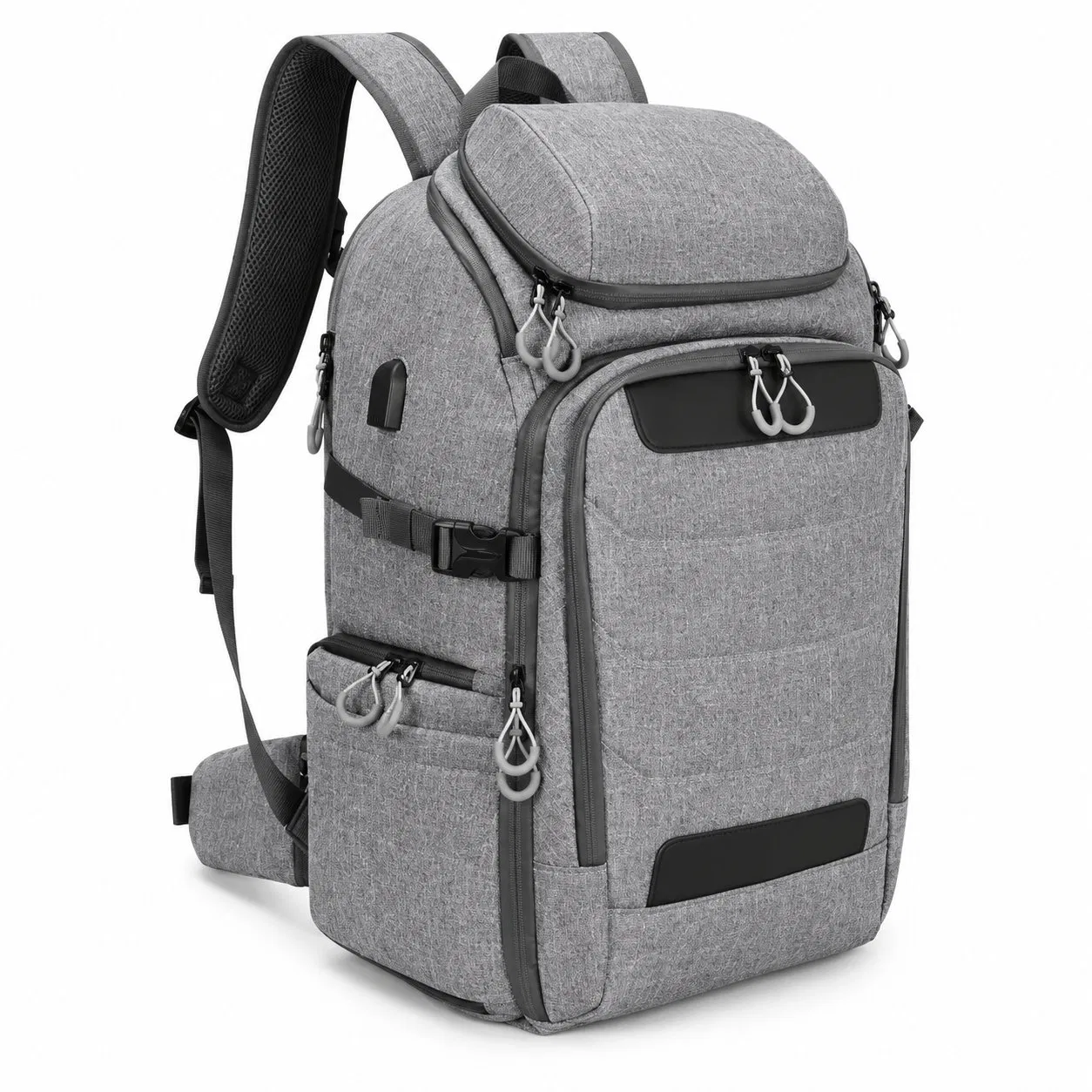 Custom Polyester DSLR Camera Backpack with Zipper Closure for Photography Travel