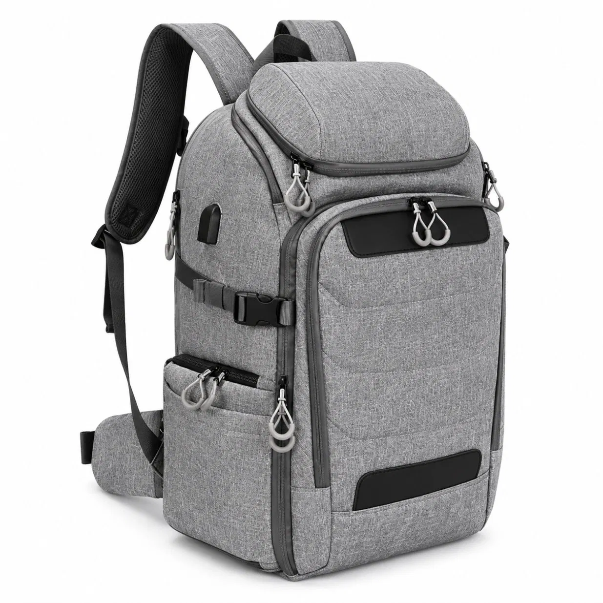 Custom Polyester DSLR Camera Backpack with Zipper Closure for Photography Travel