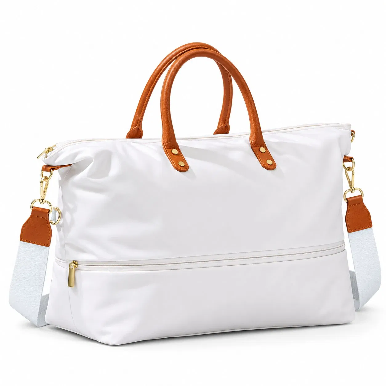 Custom Expandable Weekender Tote with Multiple Pockets and Adjustable Shoulder Strap