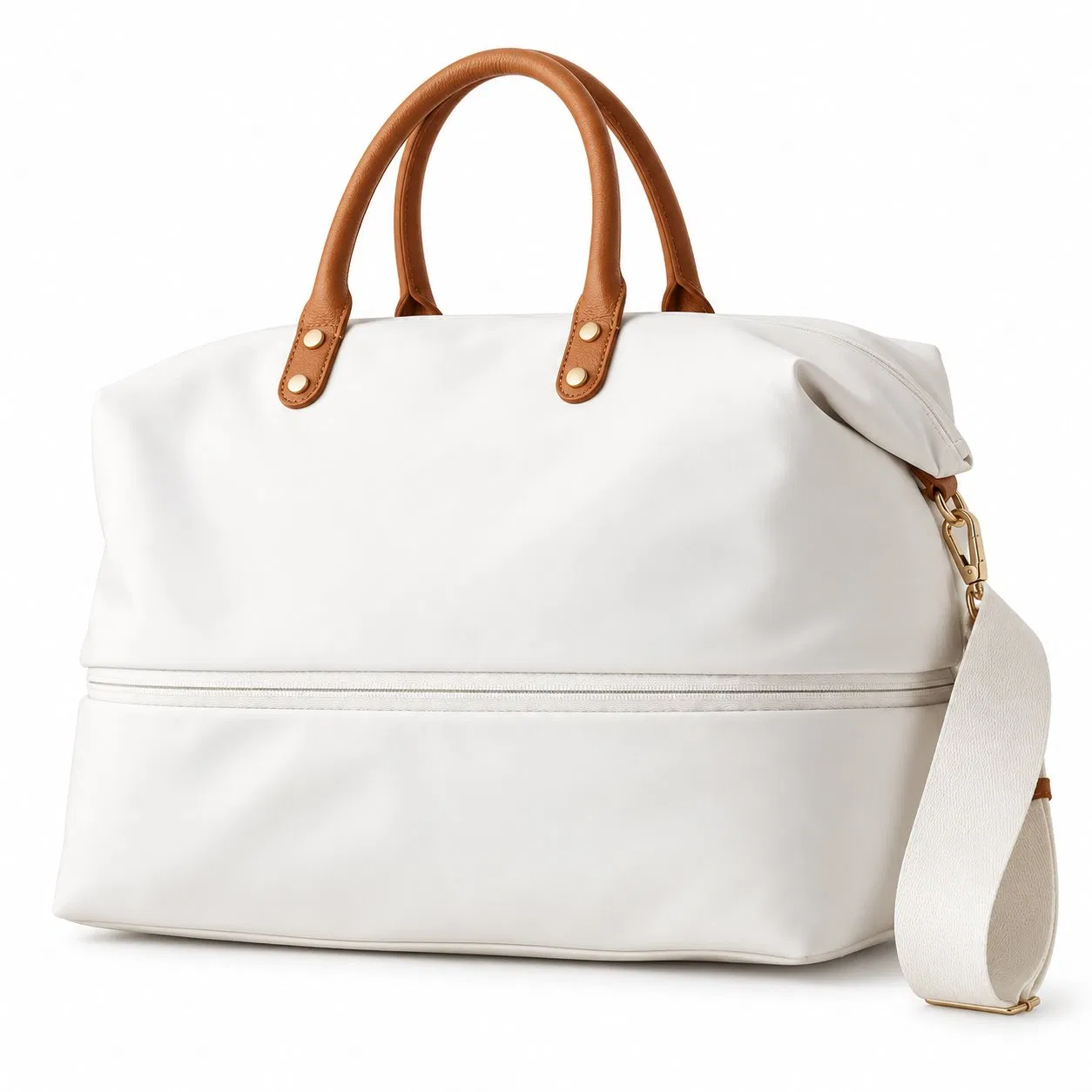Custom Expandable Weekender Tote with Multiple Pockets and Adjustable Shoulder Strap