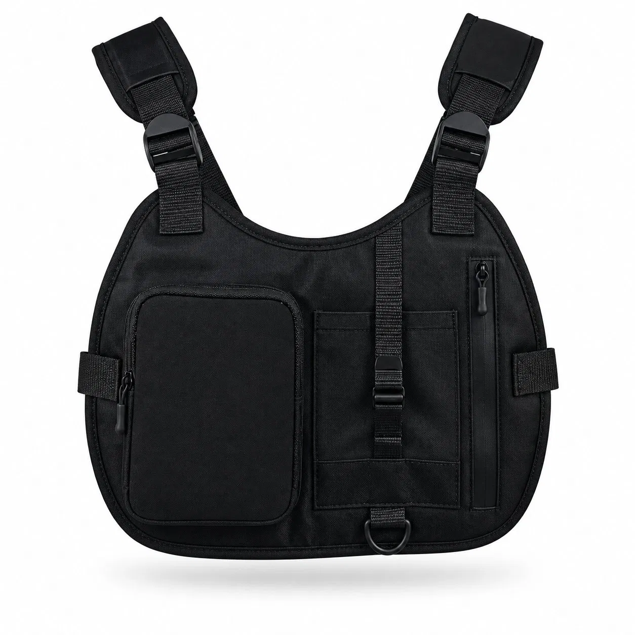 Custom Adjustable Polyester Sports Chest Harness Bag with Storage Compartments and Key Hook