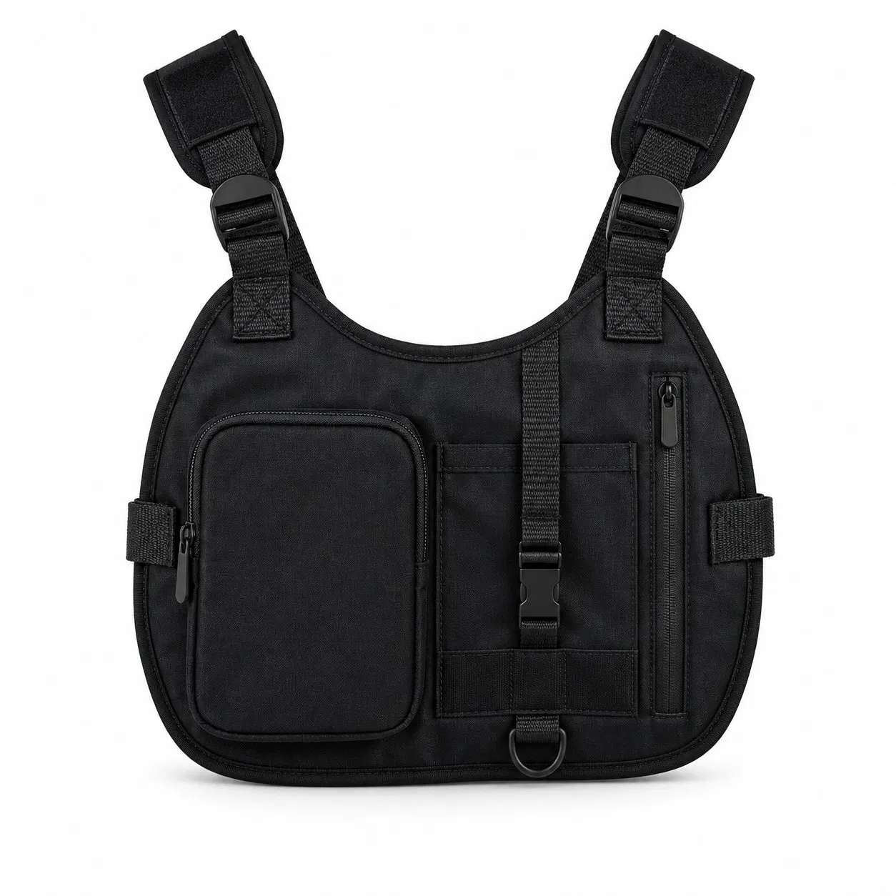 Custom Adjustable Polyester Sports Chest Harness Bag with Storage Compartments and Key Hook