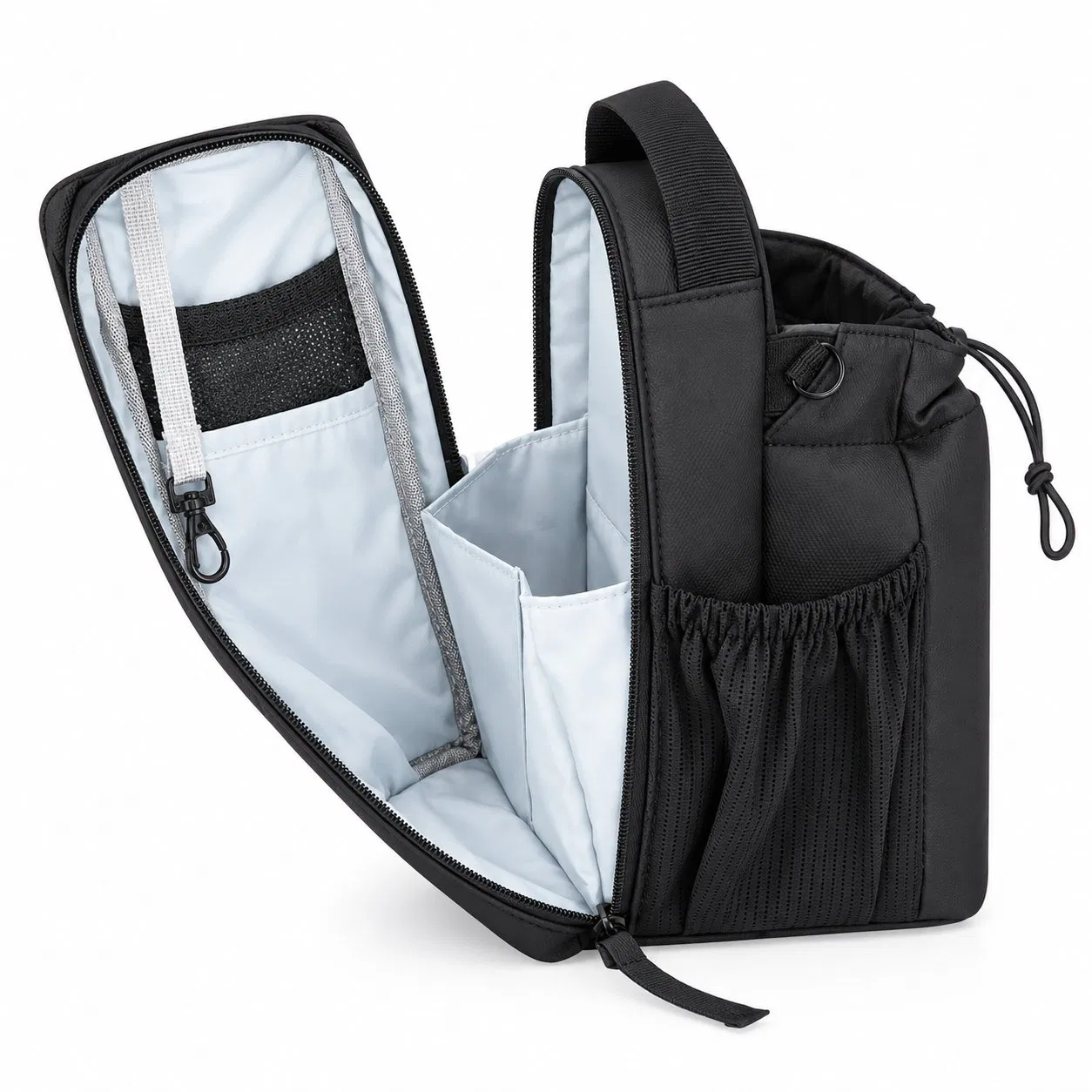 Custom Insulated Water Bottle Bag with Removable Shoulder Strap and Magnetic Attachment Option