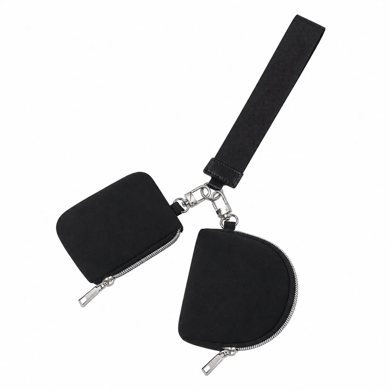 Custom Nylon Wrist Bag Coin Purse with Zipper and Adjustable Strap