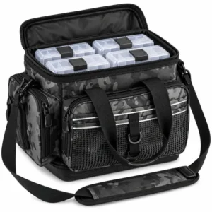 Custom Fishing Tackle Storage Bag with Zipper and Multiple Compartments