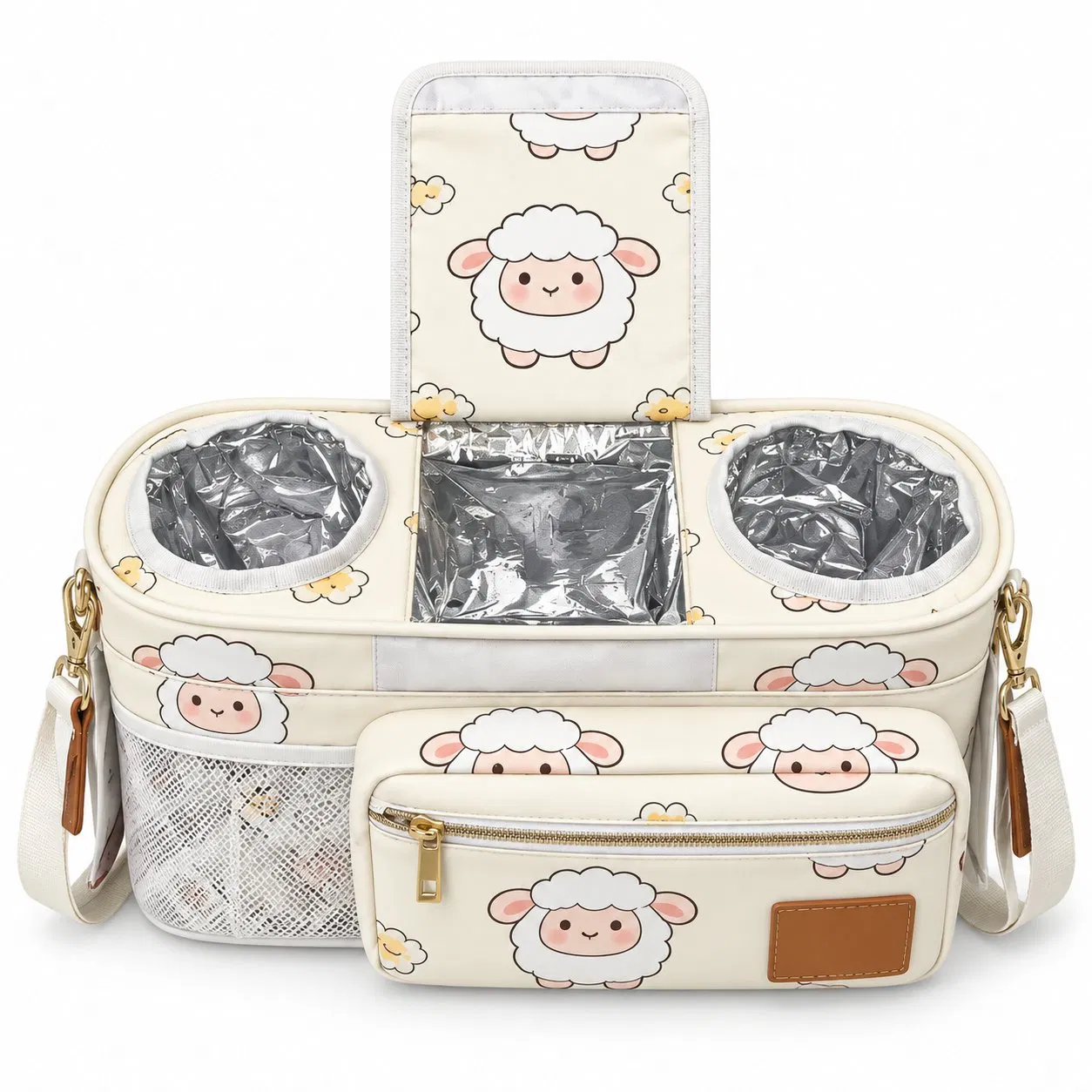 Custom Baby Stroller Organizer Diaper Caddy Bag with Multiple Pockets and Logo Options