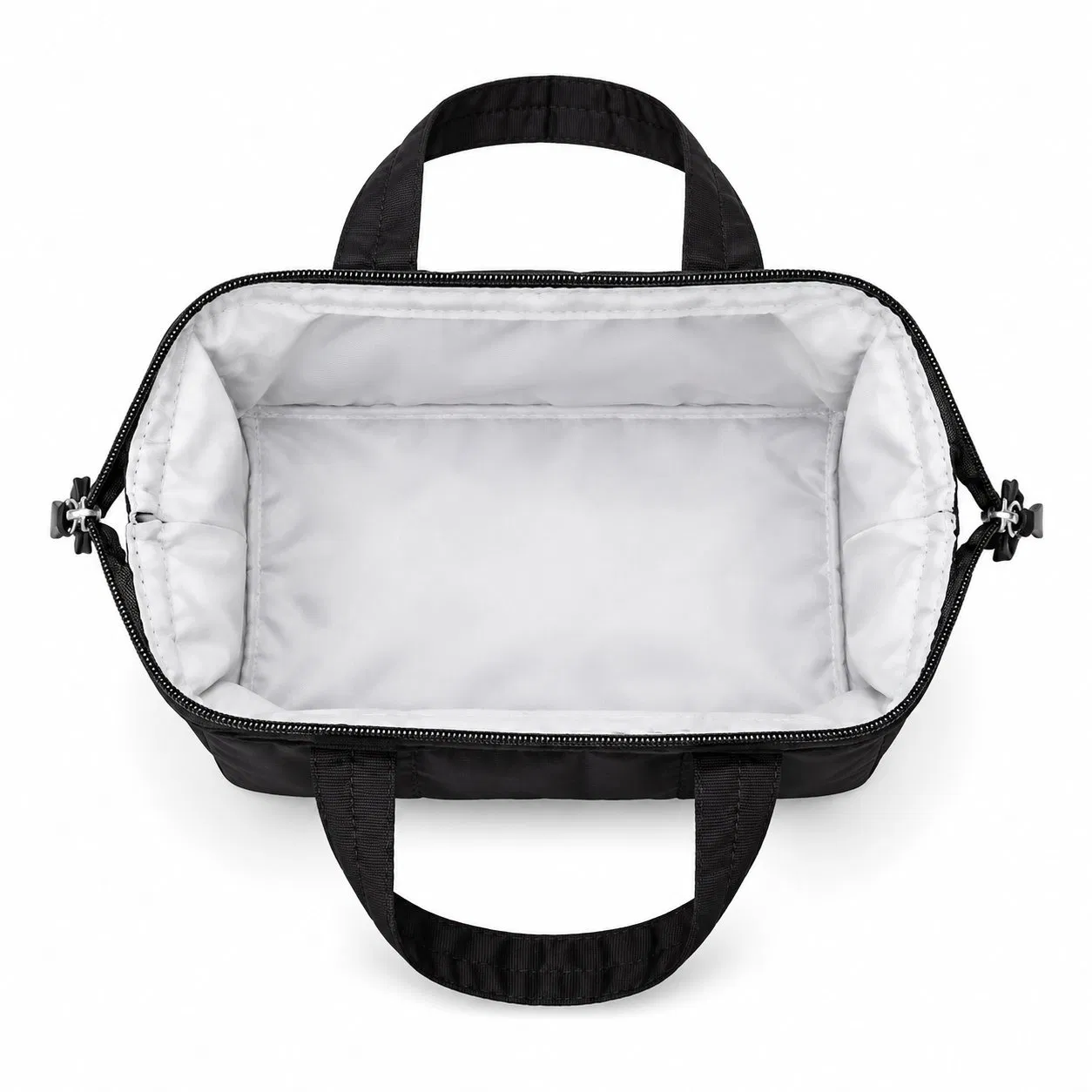Custom Quilted Polyester Makeup Bag with Wide Opening and Zipper Closure