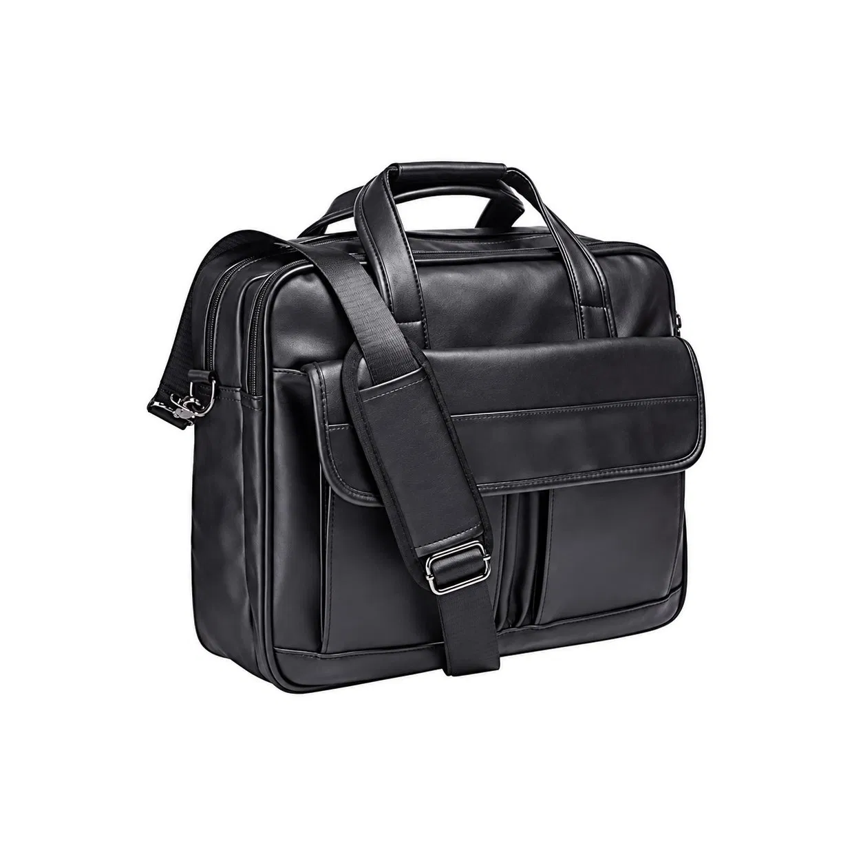 Custom Vintage PU Business Briefcase with Shoulder Strap for Laptop and Documents