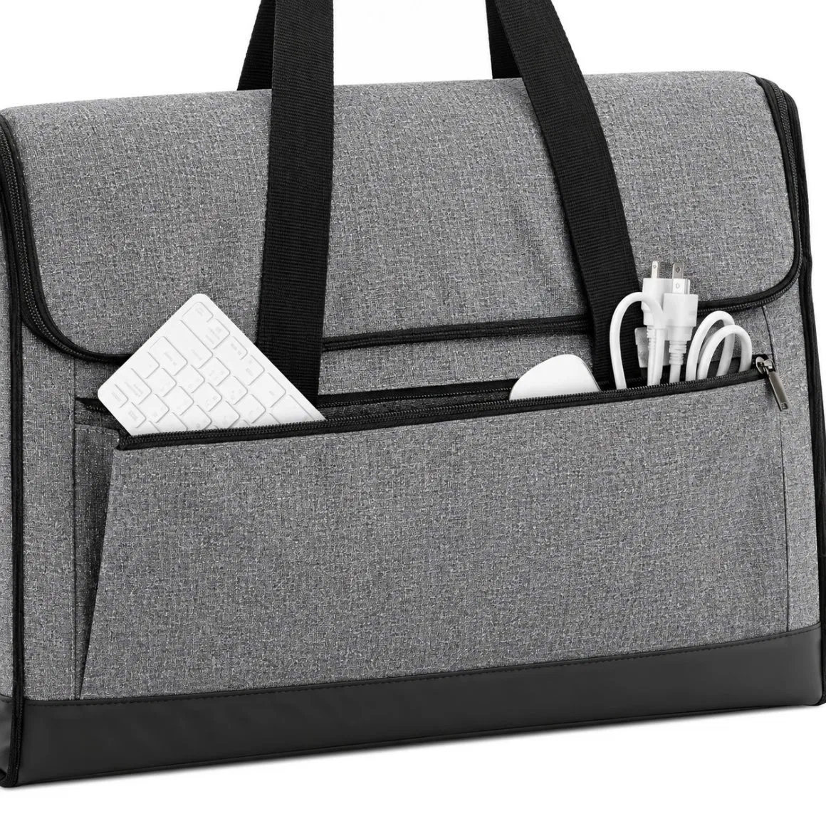 Custom Polyester Monitor Carrying Tote Bag with Padded Storage and Multiple Pockets
