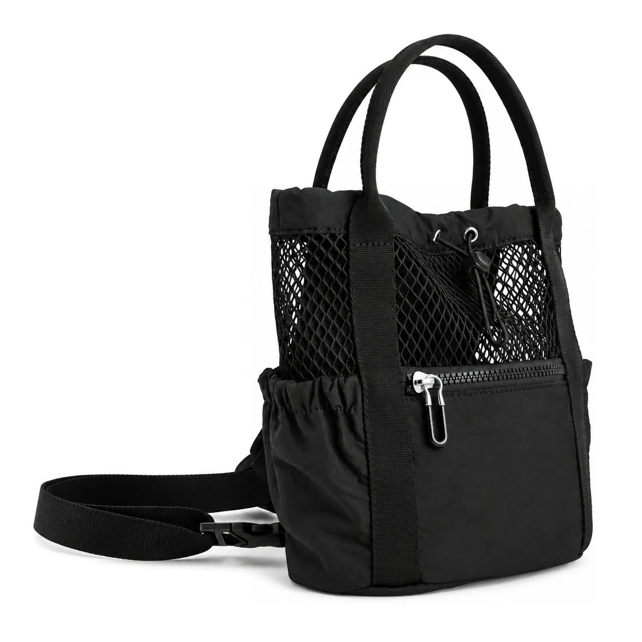 Women's Mini Nylon Mesh Tote Bag with Adjustable Detachable Strap