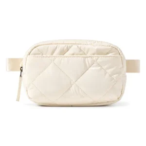 Custom Quilted Polyester Crossbody Belt Bag with Adjustable Detachable Strap