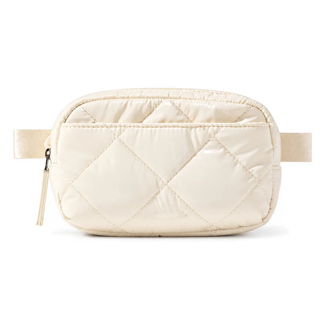 Custom Quilted Polyester Crossbody Belt Bag with Adjustable Detachable Strap