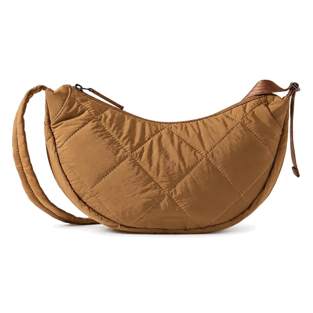 Women's Quilted Crossbody Shoulder Bag with Adjustable Strap and Keychain Holder