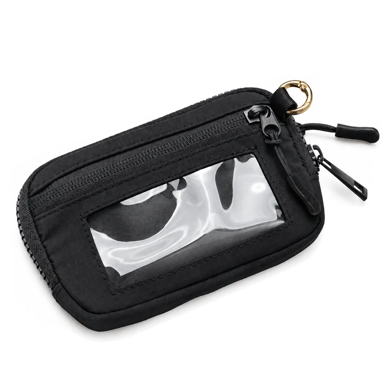 Custom Nylon Coin Purse and Card Holder with Zipper and Keychain