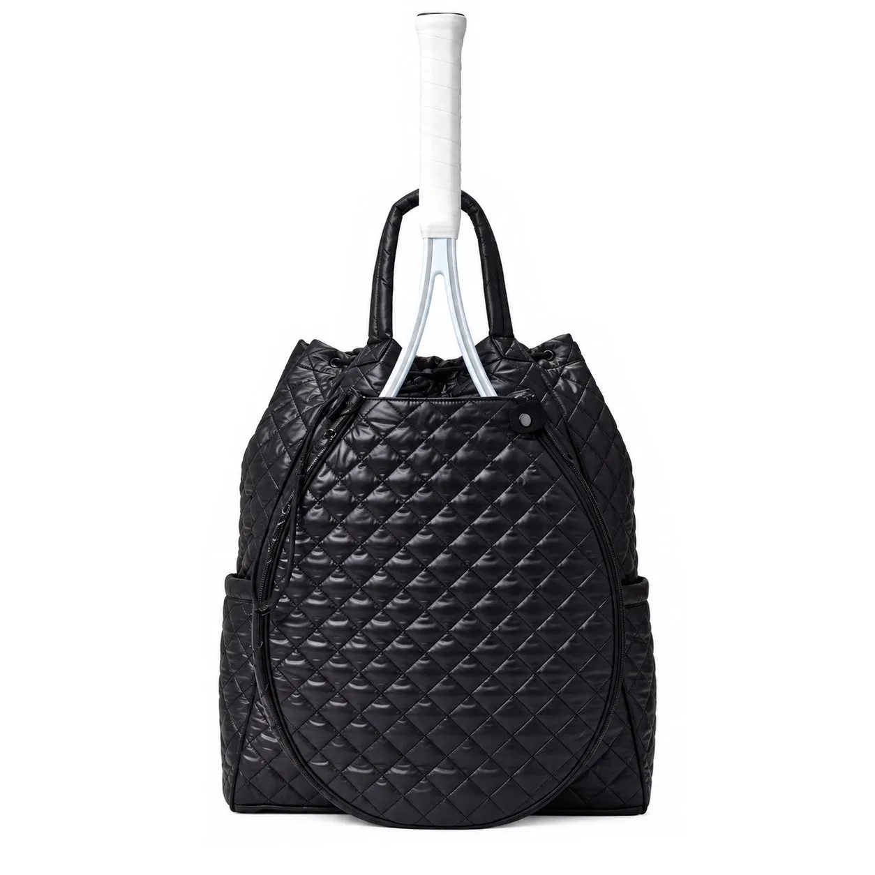 Custom Quilted Nylon Tennis Racket Bag with Removable Shoulder Strap