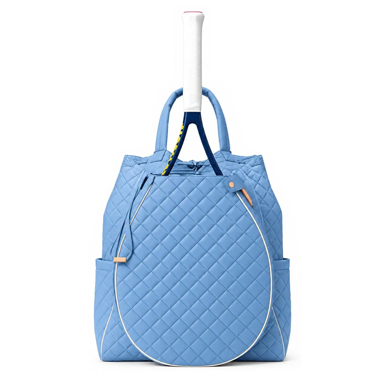 Custom Quilted Nylon Tennis Racket Bag with Removable Shoulder Strap
