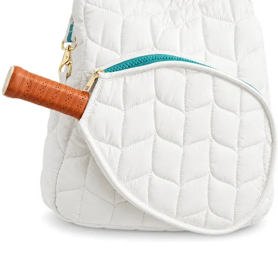 Custom Quilted Pickleball Racket Tote Bag with Removable Shoulder Strap