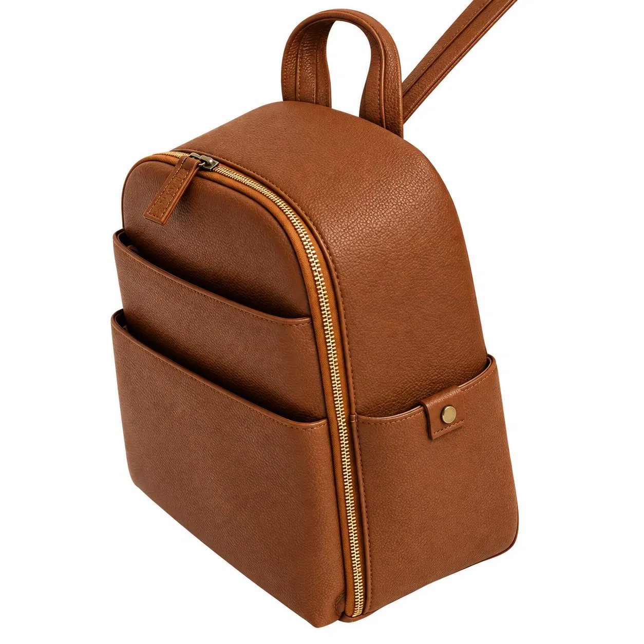 Custom Leather Camera Backpack with Laptop Pocket and Zipper Closure