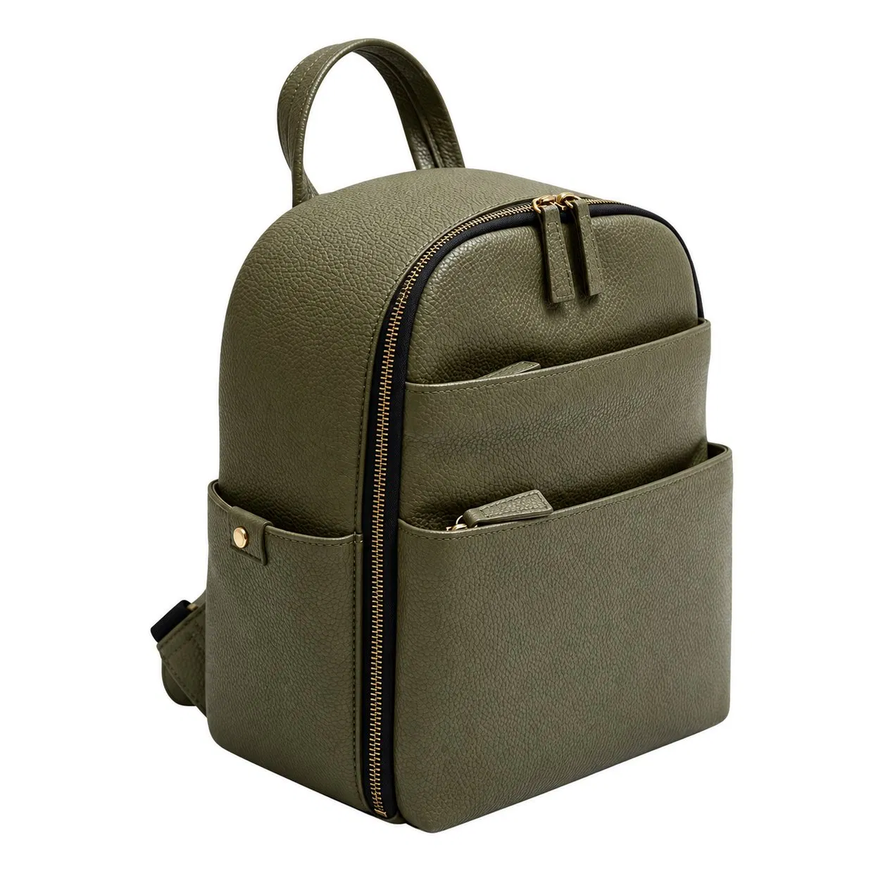 Custom Leather Camera Backpack with Laptop Pocket and Zipper Closure