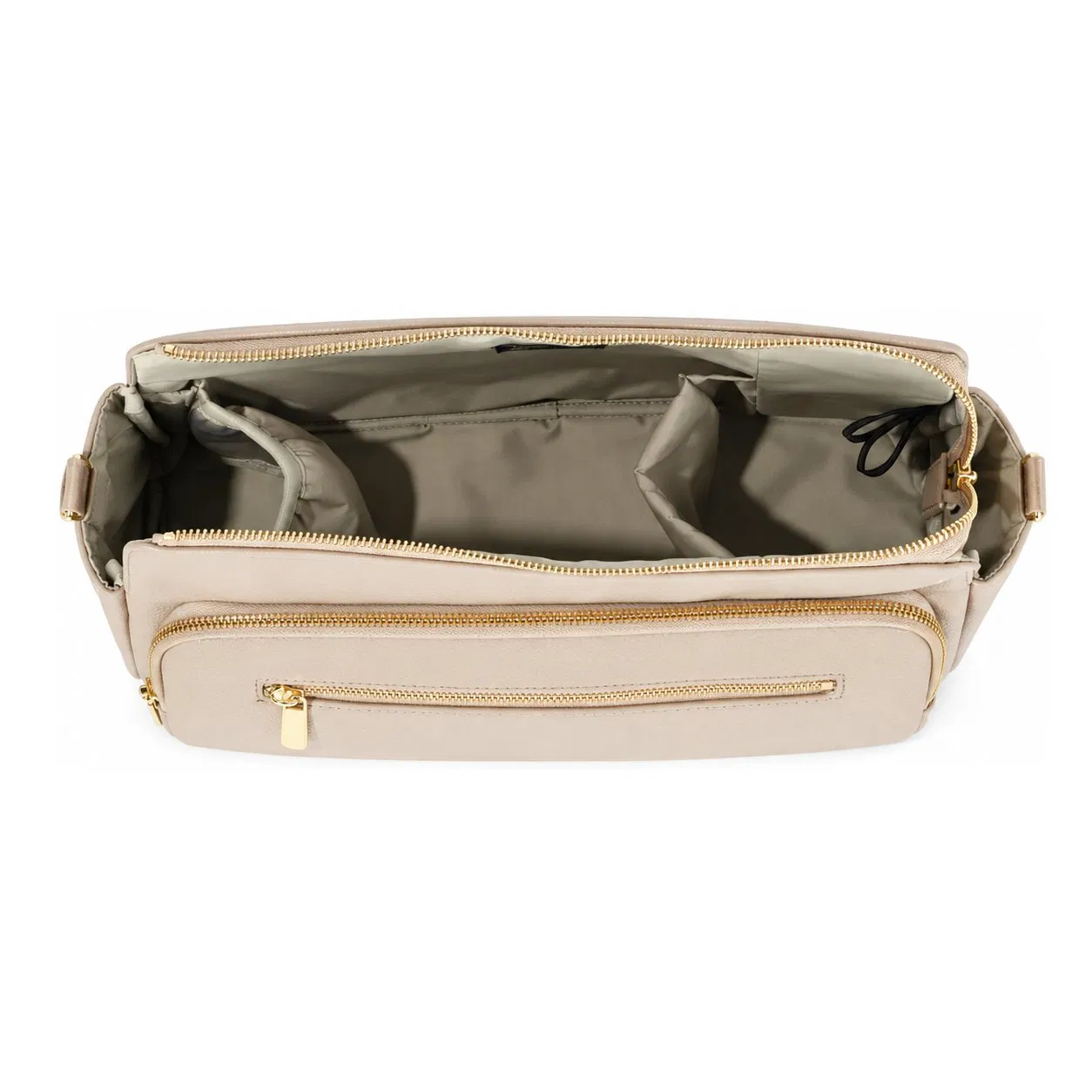 Custom Leather Stroller Organizer Diaper Bag with Zipper Closure