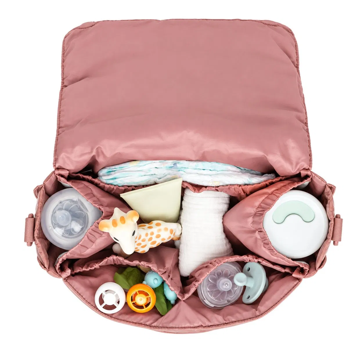 Custom Puffy Nylon Stroller Organizer Diaper Bag for Travel