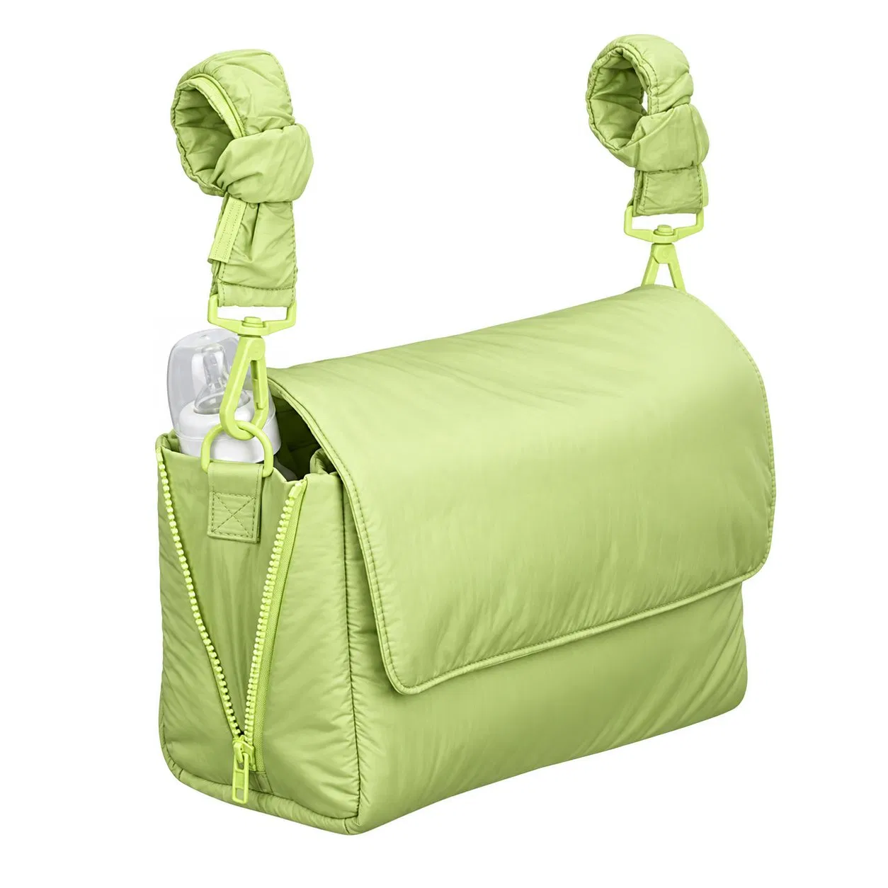 Custom Puffy Nylon Stroller Organizer Bag with Adjustable Crossbody Strap