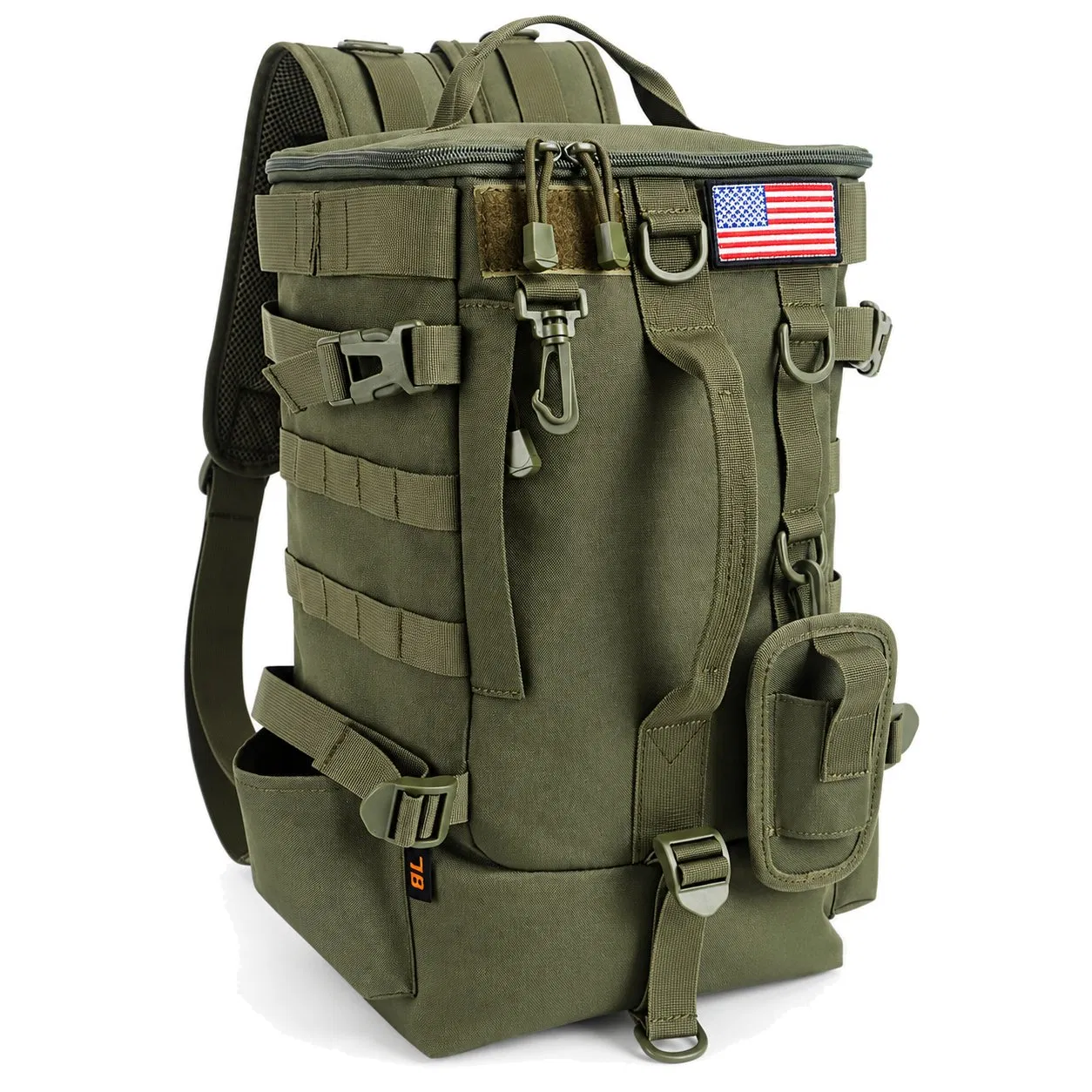 Custom Fishing Tackle Backpack with Rod Holders and Removable Shoulder Strap