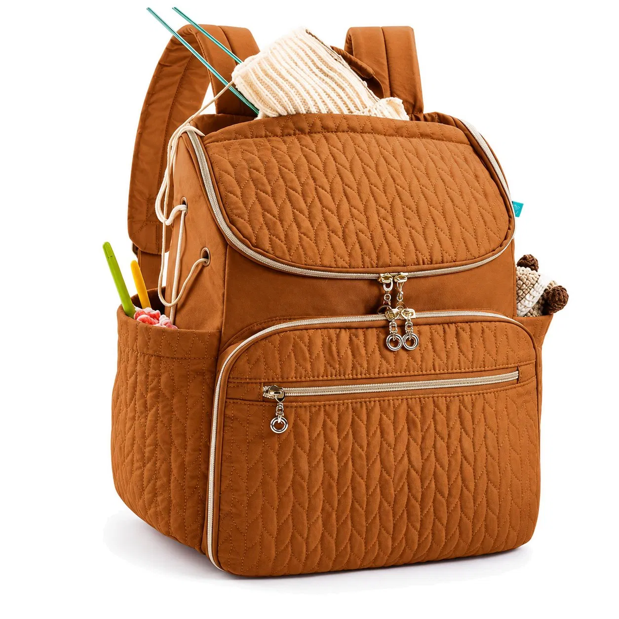 Custom Polyester Yarn Storage Backpack for Knitting and Crochet Accessories