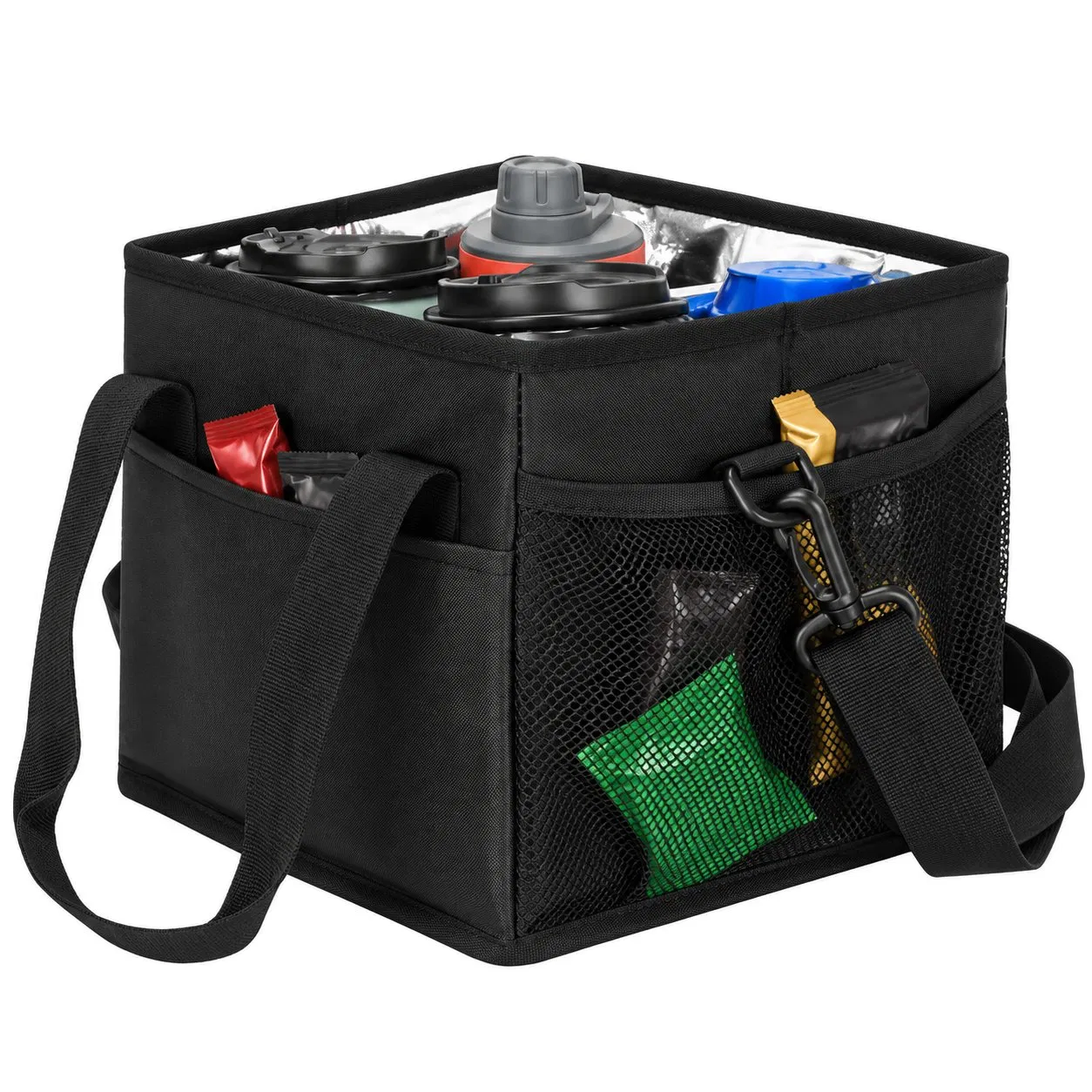 Custom Four Compartment Polyester Drink Cooler Carrier Tote Bag