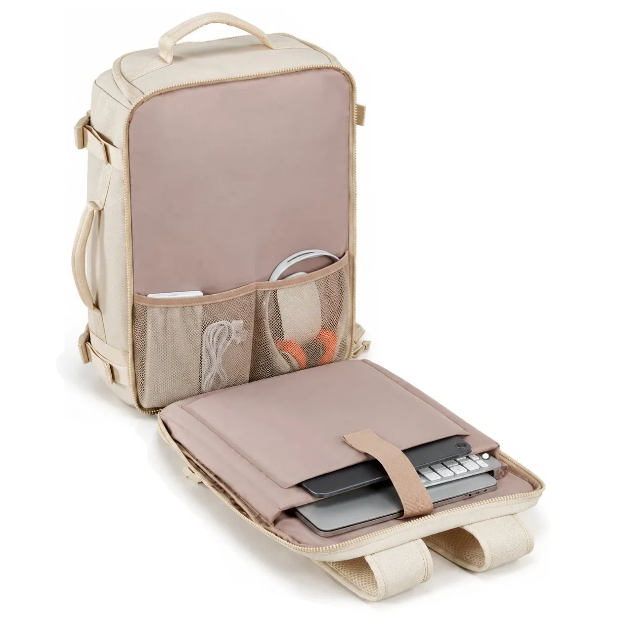 Custom Oxford Travel Laptop Backpack with Wide Opening and Six Storage Pockets