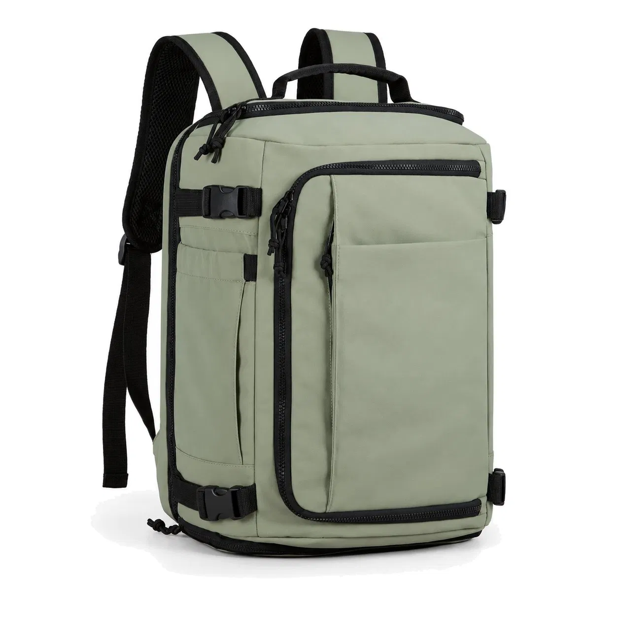 Custom Polyester Travel Backpack with Shoe Storage and Zipper Closure